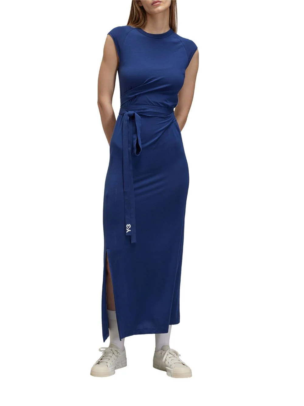 belted stripe-detail dress - 1