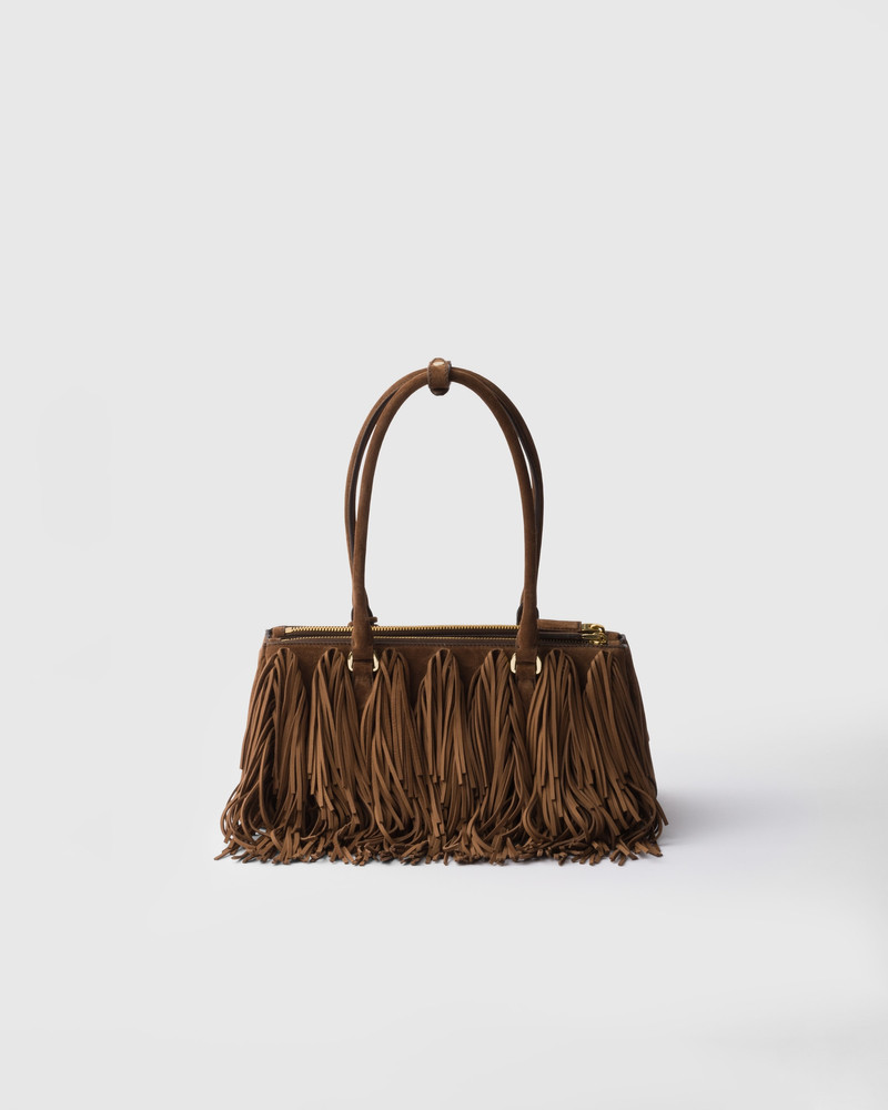 Prada Galleria medium suede bag with fringe 4