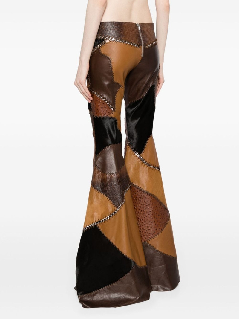 patchwork flared leather trousers 4