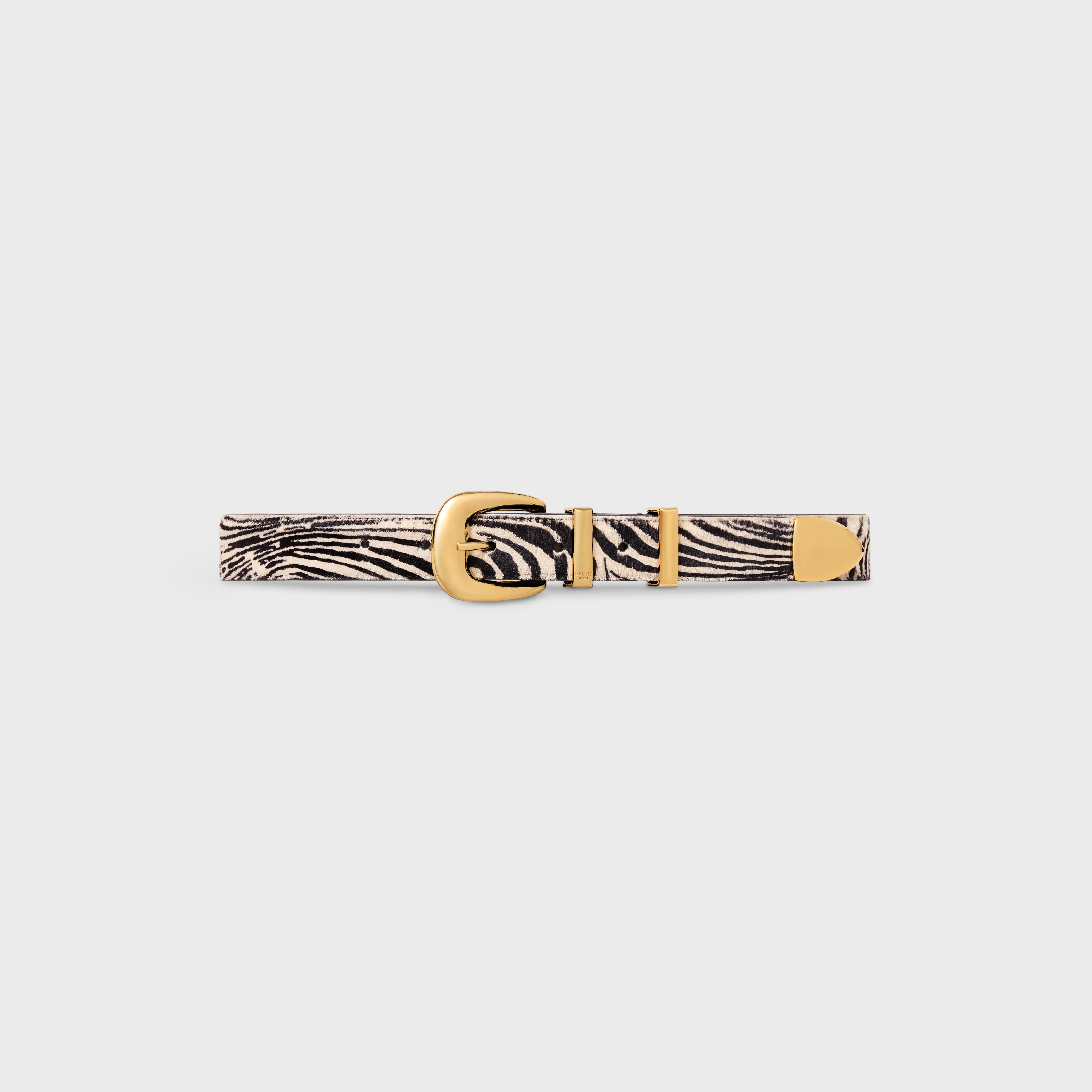 MEDIUM WESTERN BELT in ZEBRA PRINTED PONY CALFSKIN - 1