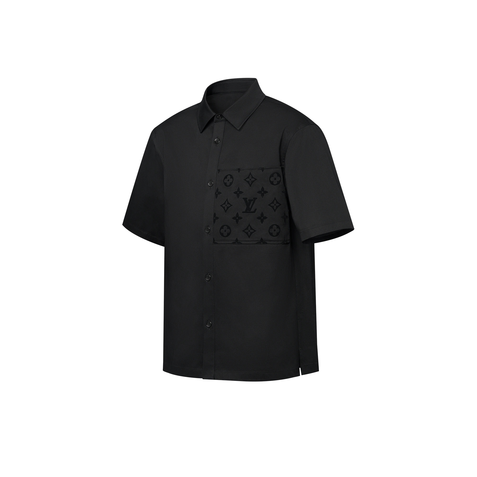 Flocked Short-Sleeved Cotton Shirt - 2