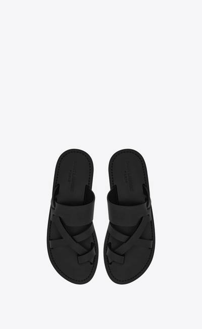 SAINT LAURENT culver flat mules in smooth leather outlook