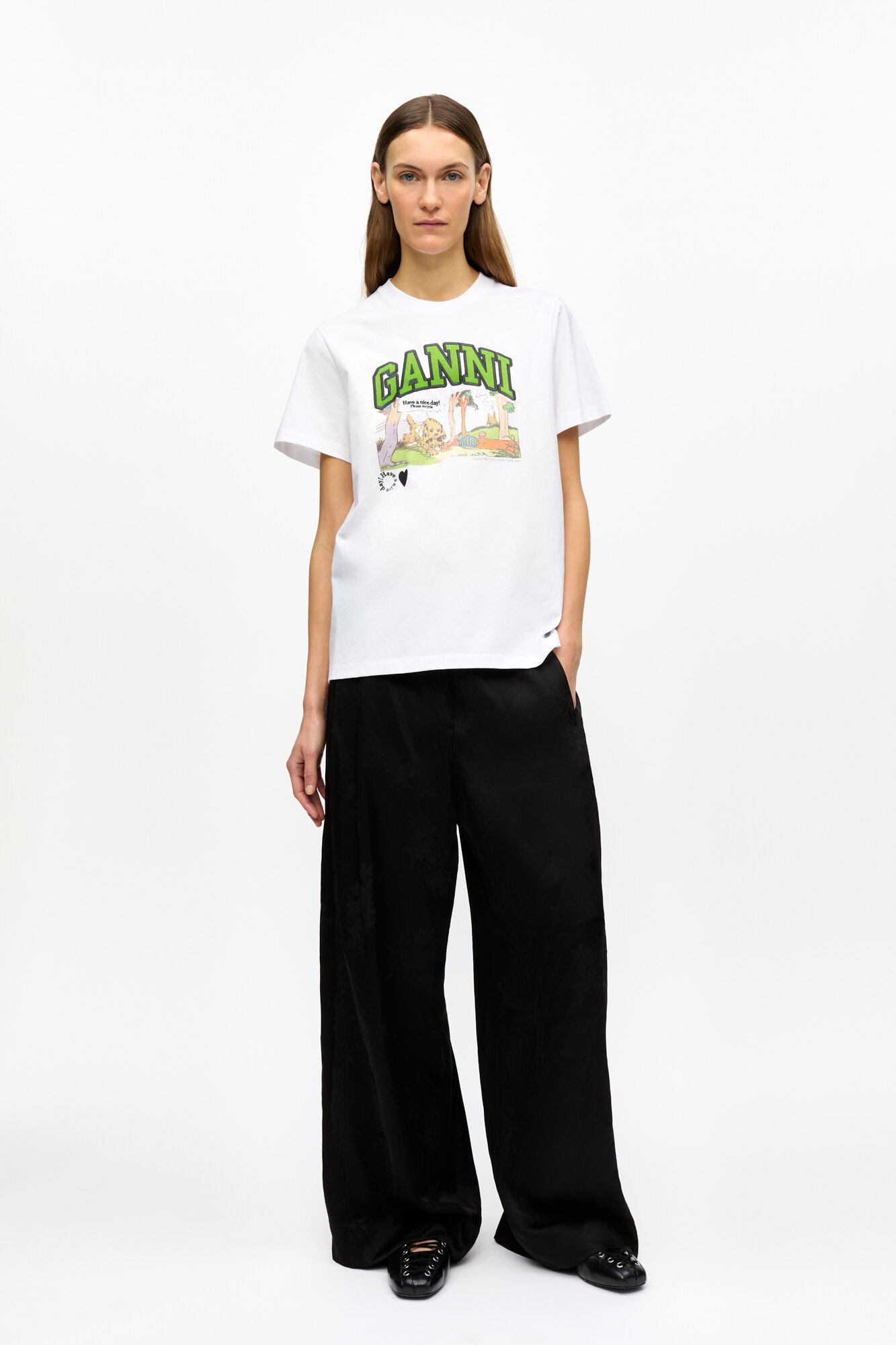 WHITE BASIC JERSEY POPPY RELAXED T-SHIRT - 3