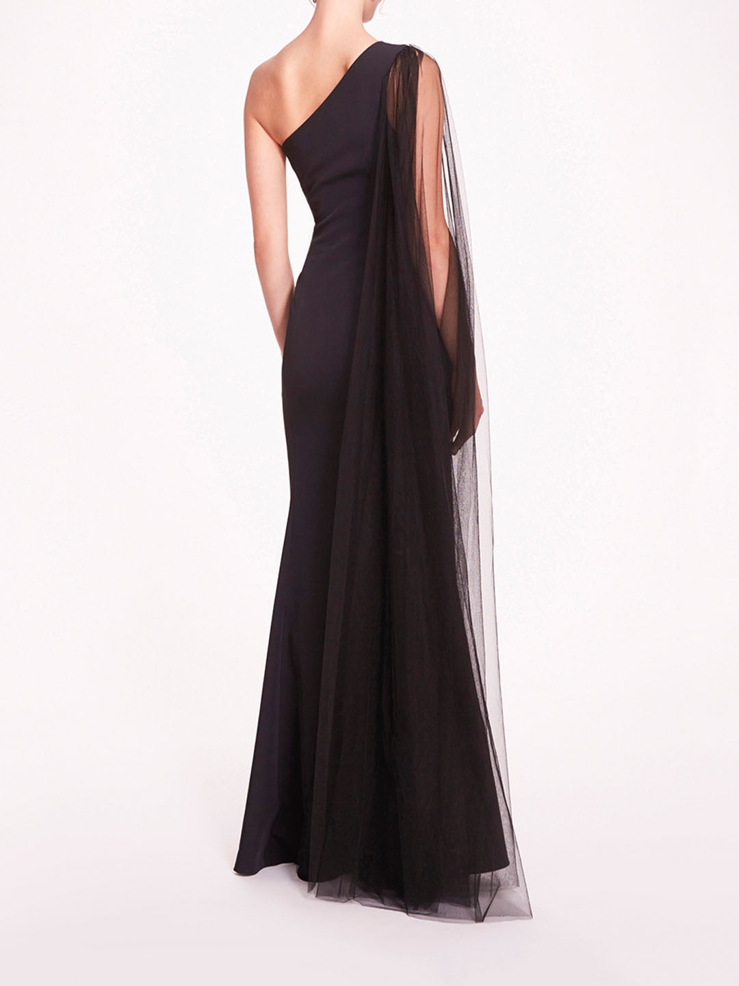 ONE SHOULDER CAPE GOWN - 2