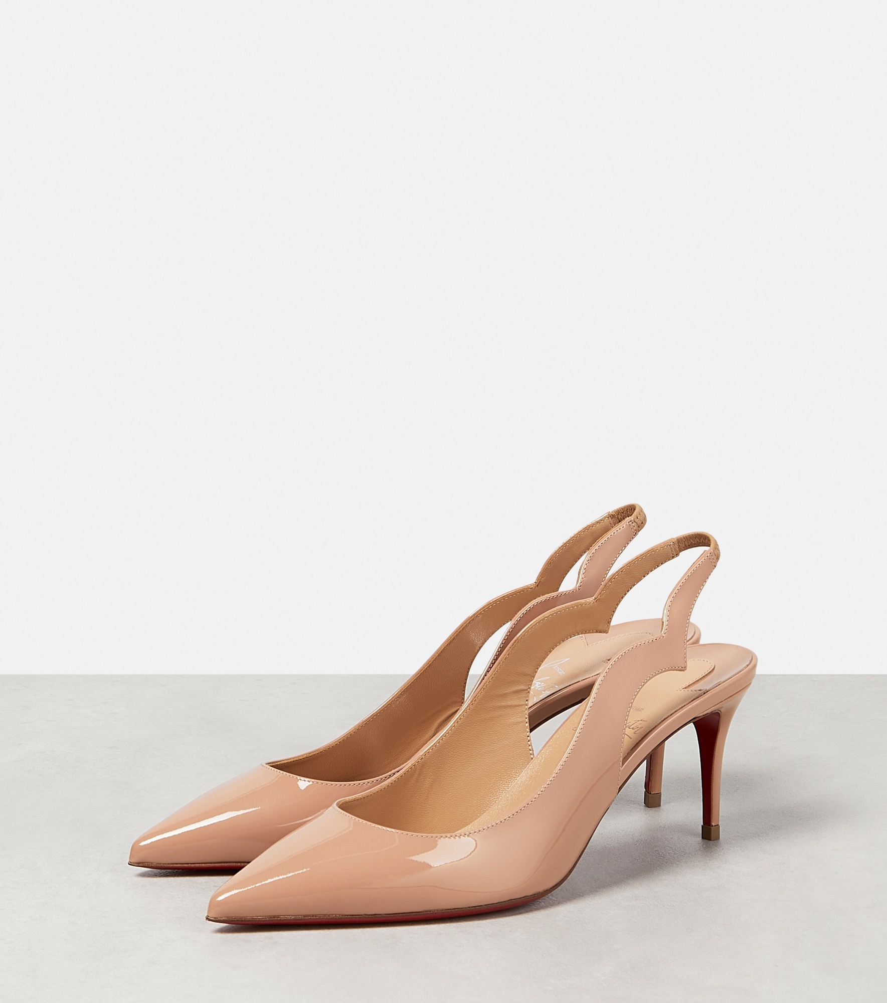 Patent leather slingback pumps - 5