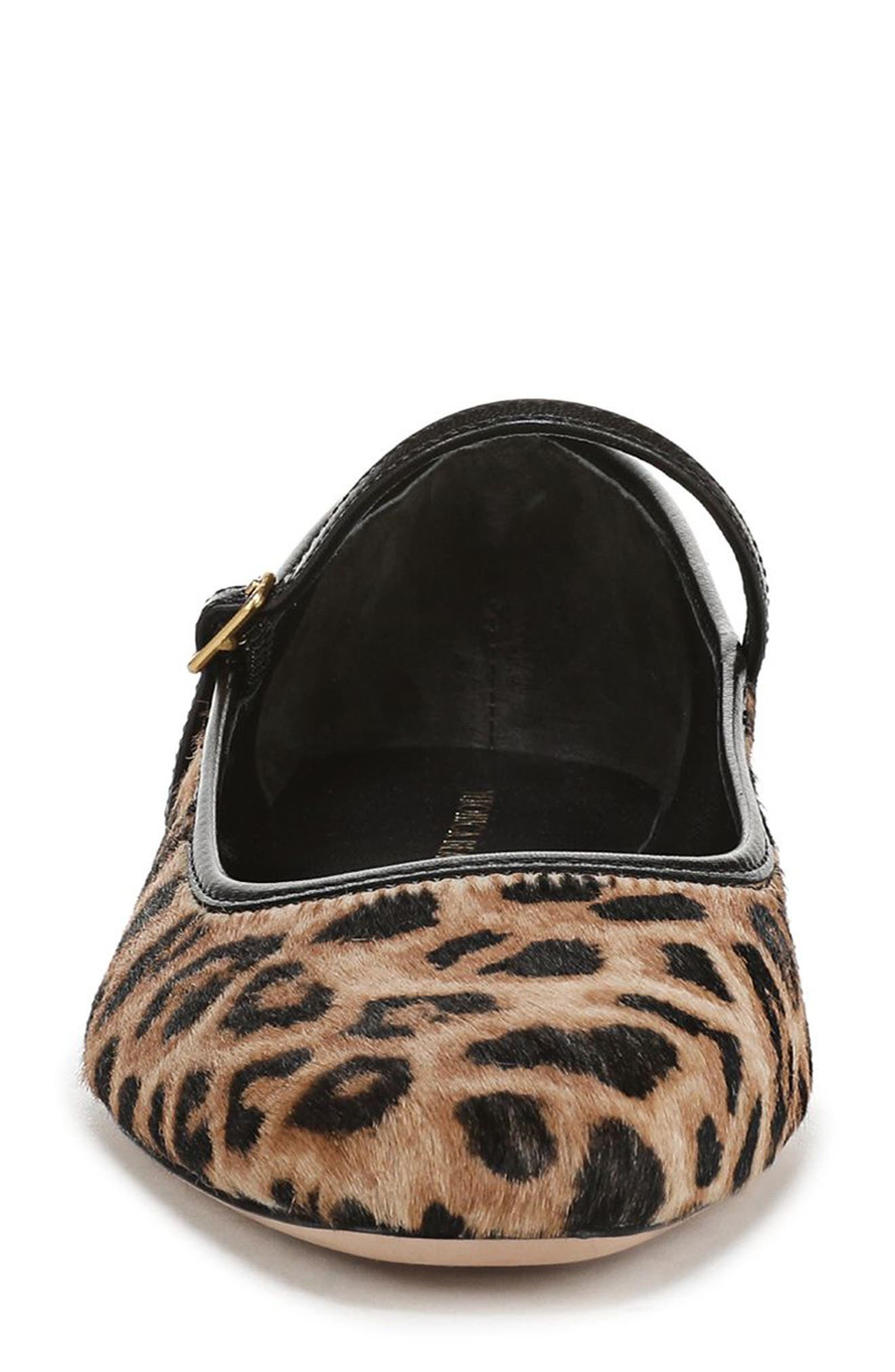 Veronica Beard Ellie Genuine Calf Hair Mary Jane Flat in Leopard/Black at Nordstrom - 4