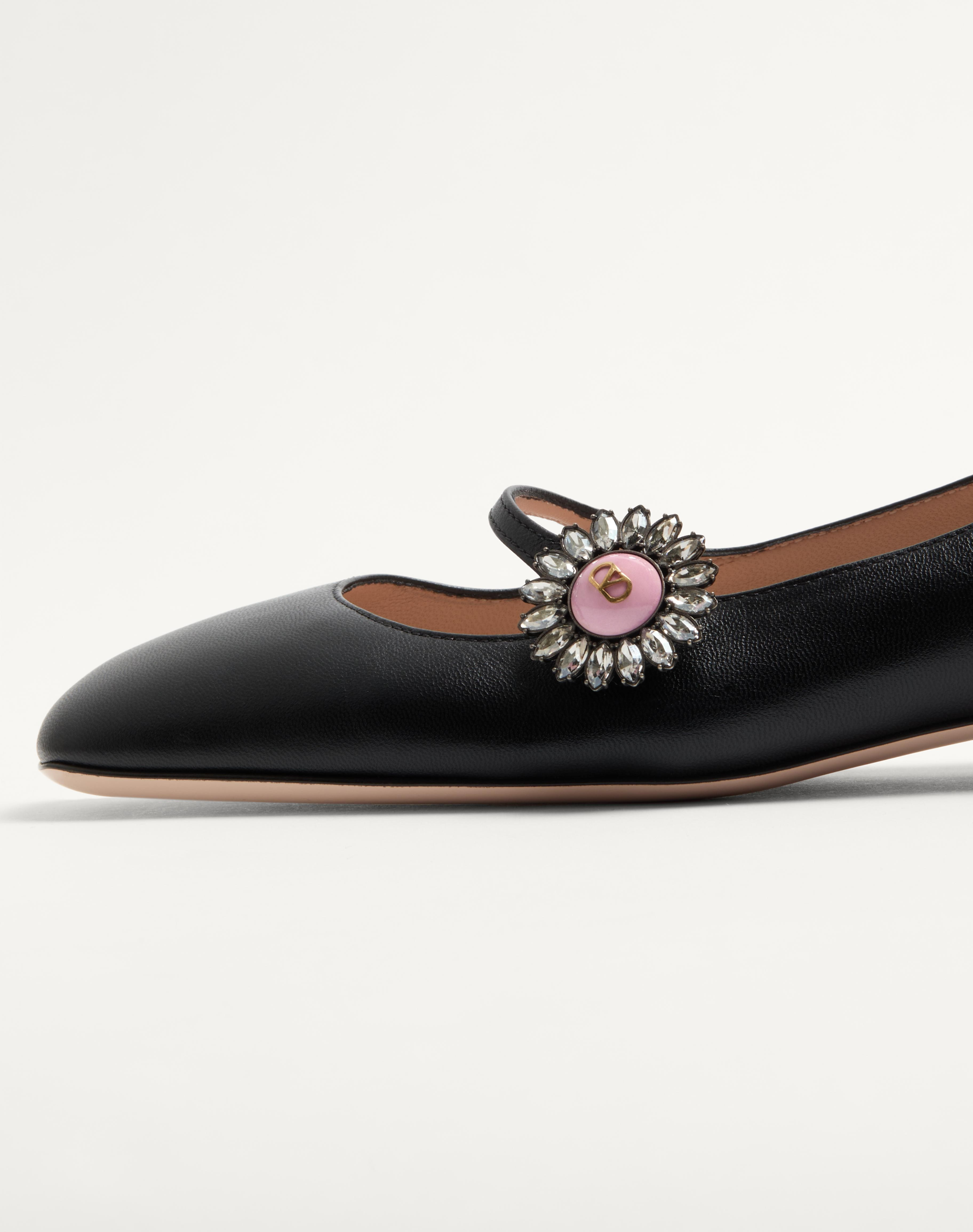 MARY-JANE PRESHOES BALLERINA IN KIDSKIN WITH JEWEL BUTTON 20MM - 8