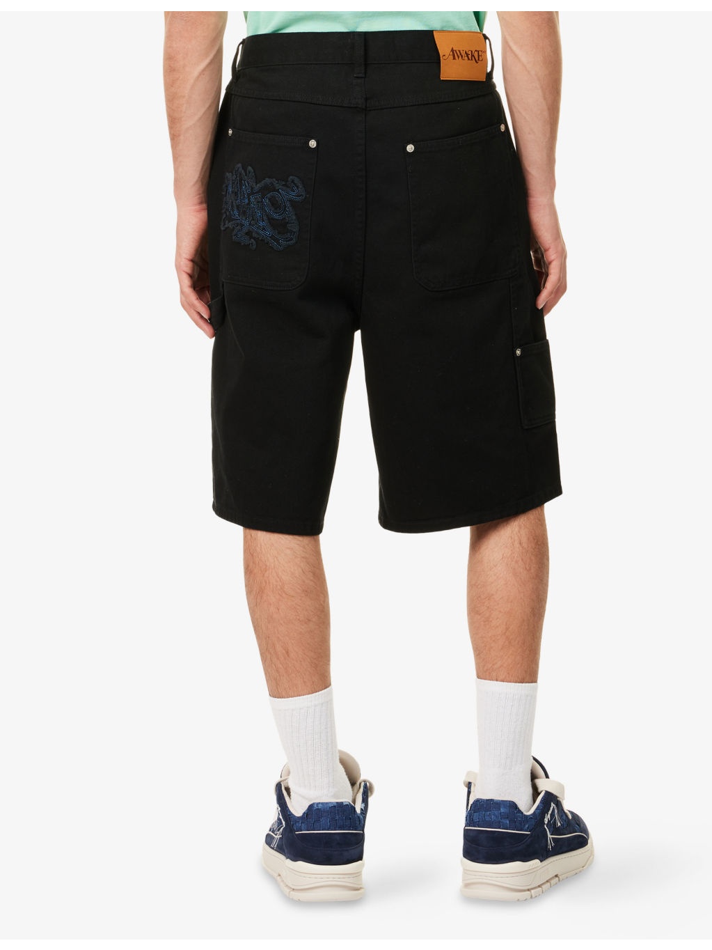 Painter Embroidered Denim Shorts - 4