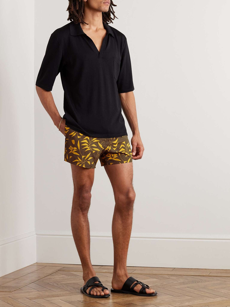SAINT LAURENT Straight-Leg Printed Twill Drawstring Shorts outlook
