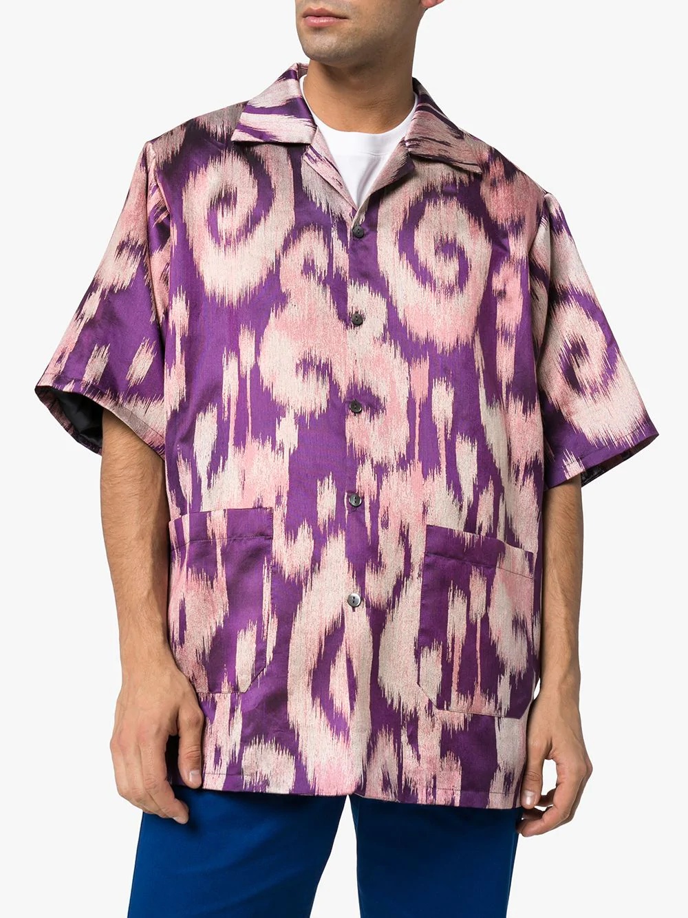 swirl print bowling shirt - 3