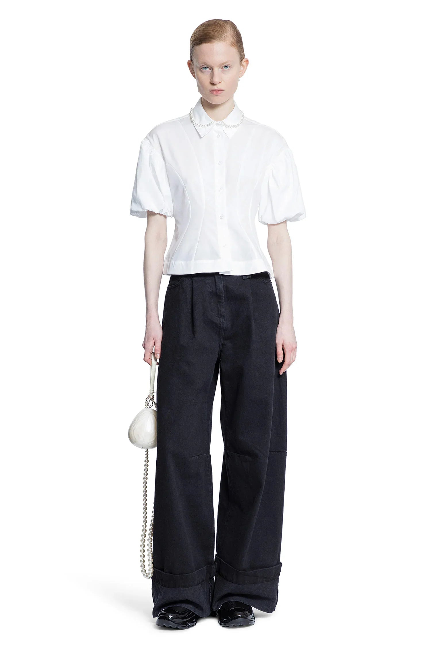 Cropped-Ruffle-Puff-Sleeve-Shirt - 4