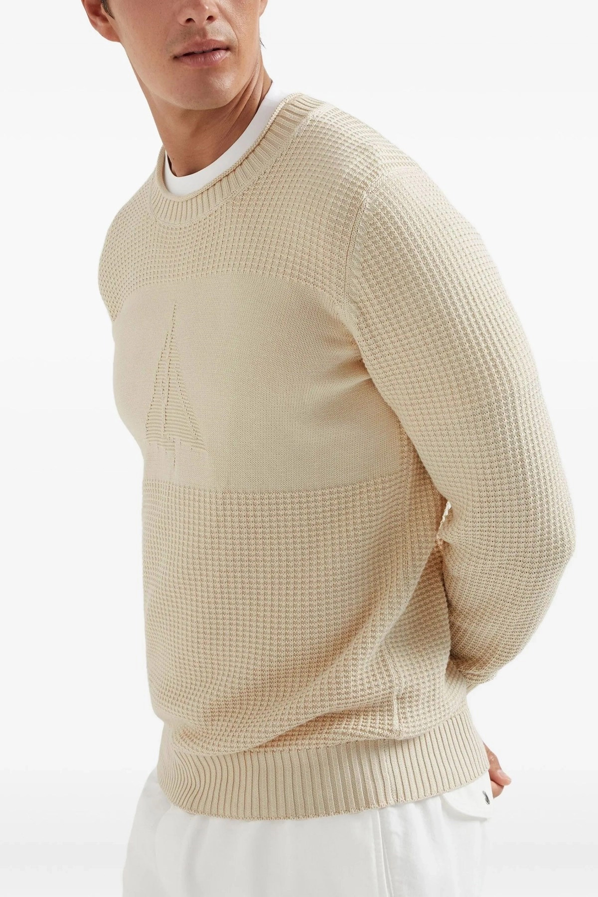 Waffle stitch cotton sweater - 2