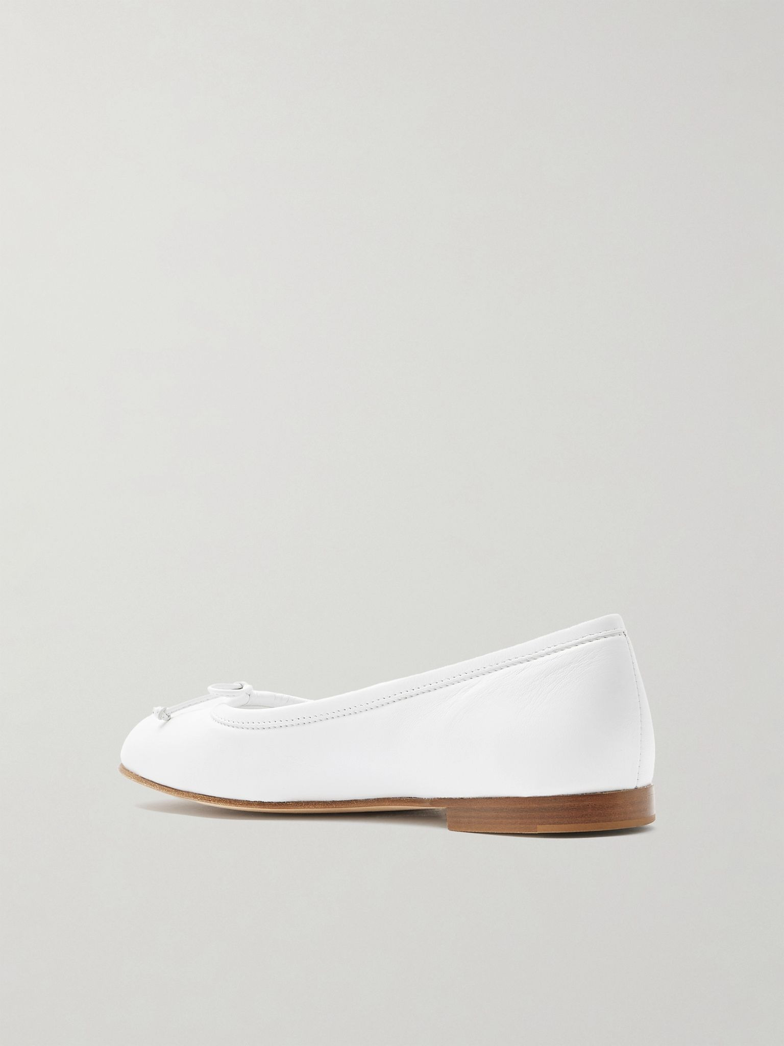 Veralli bow-detailed leather ballet flats White - 3