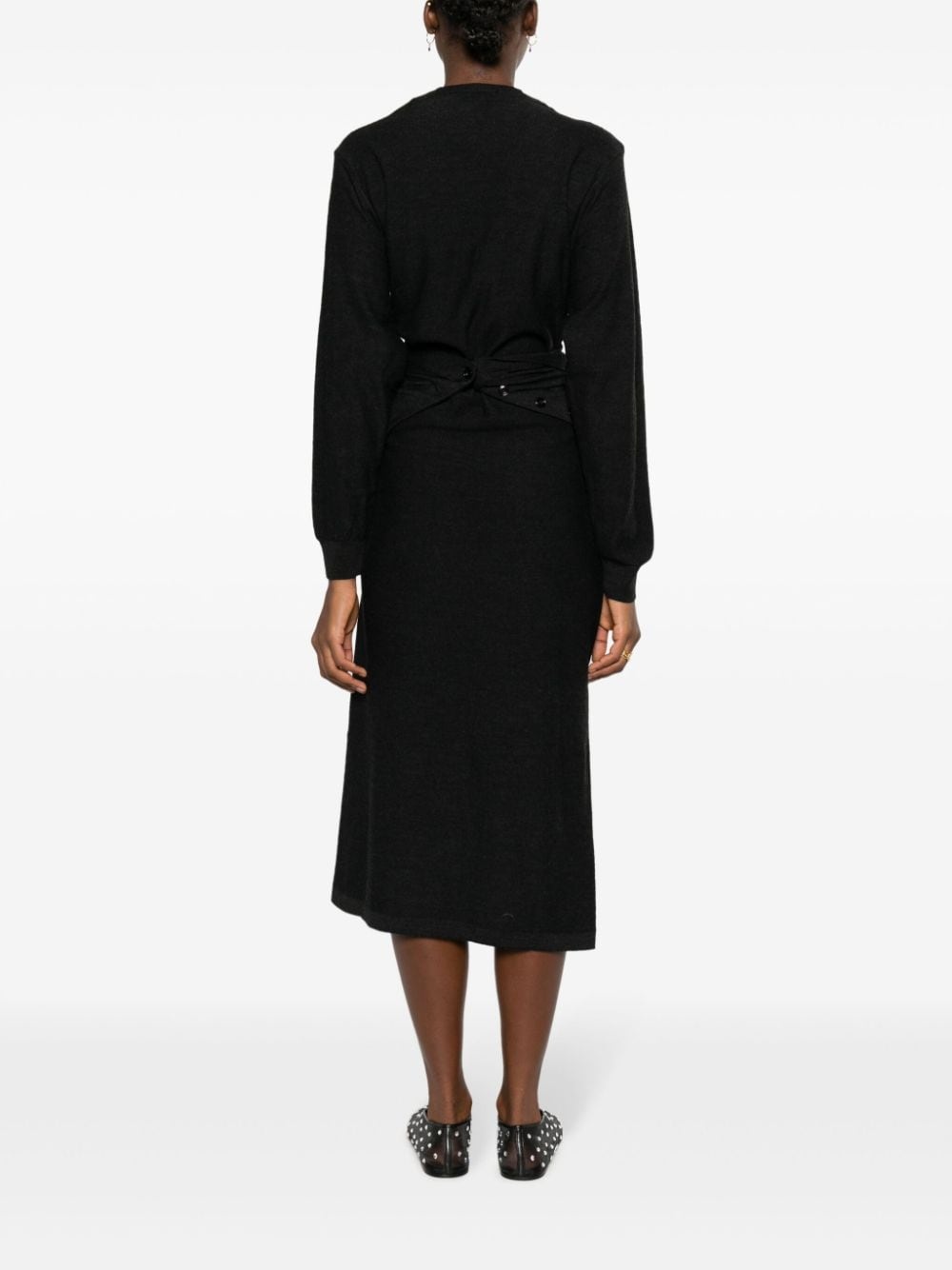 wool-blend midi dress - 4