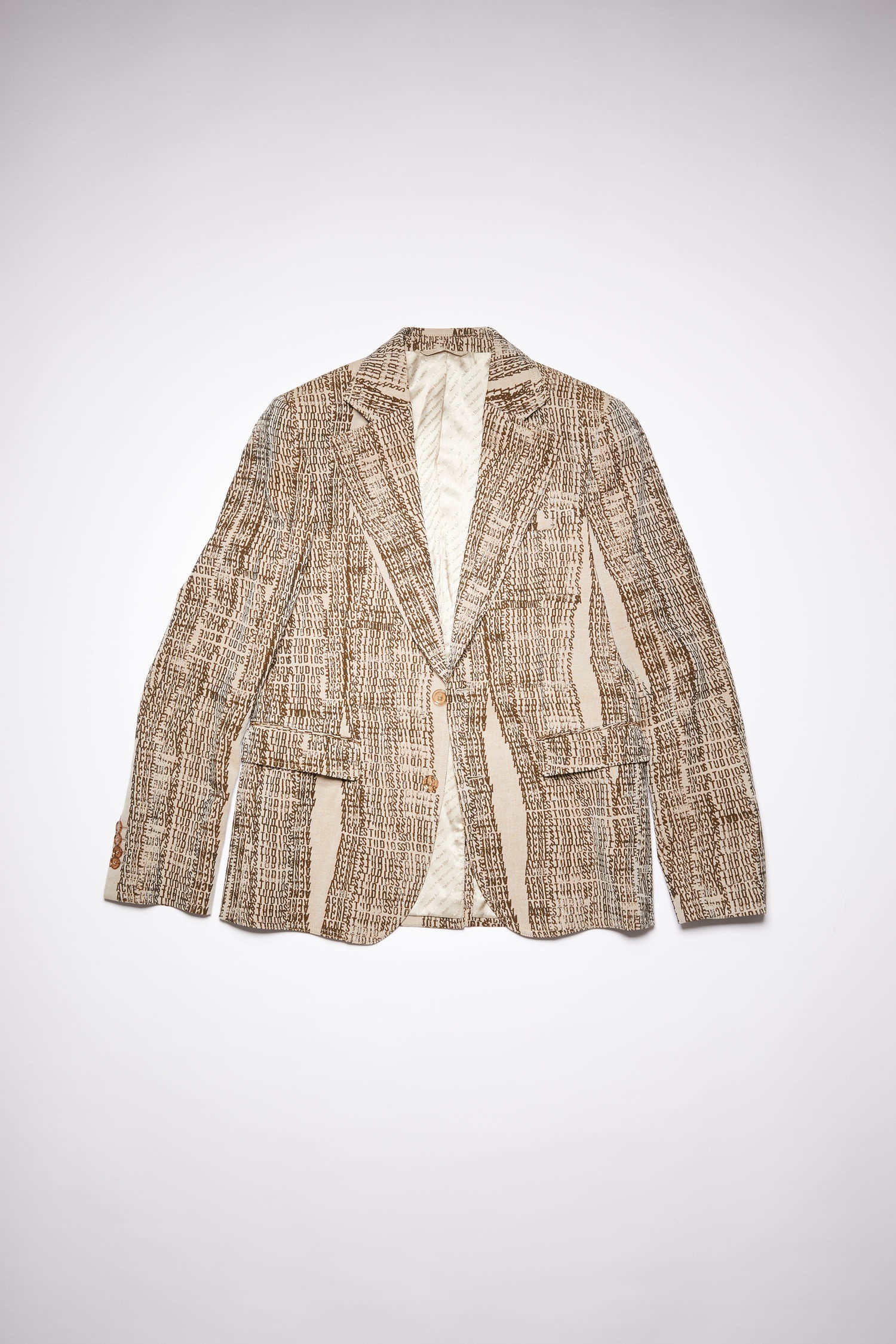 Logo suit jacket - Beige/brown - 1