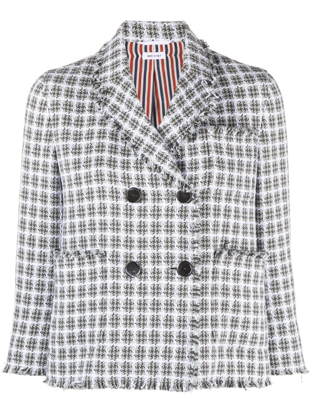 double-breasted tweed jacket - 1