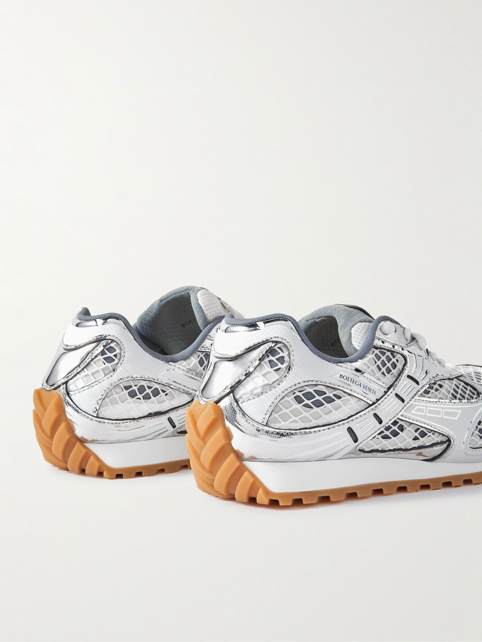 Orbit Metallic Rubber and Mesh Sneakers Silver - 5