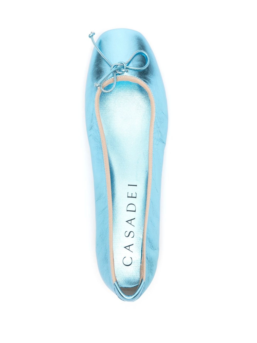 metallic leather ballerina shoes - 4