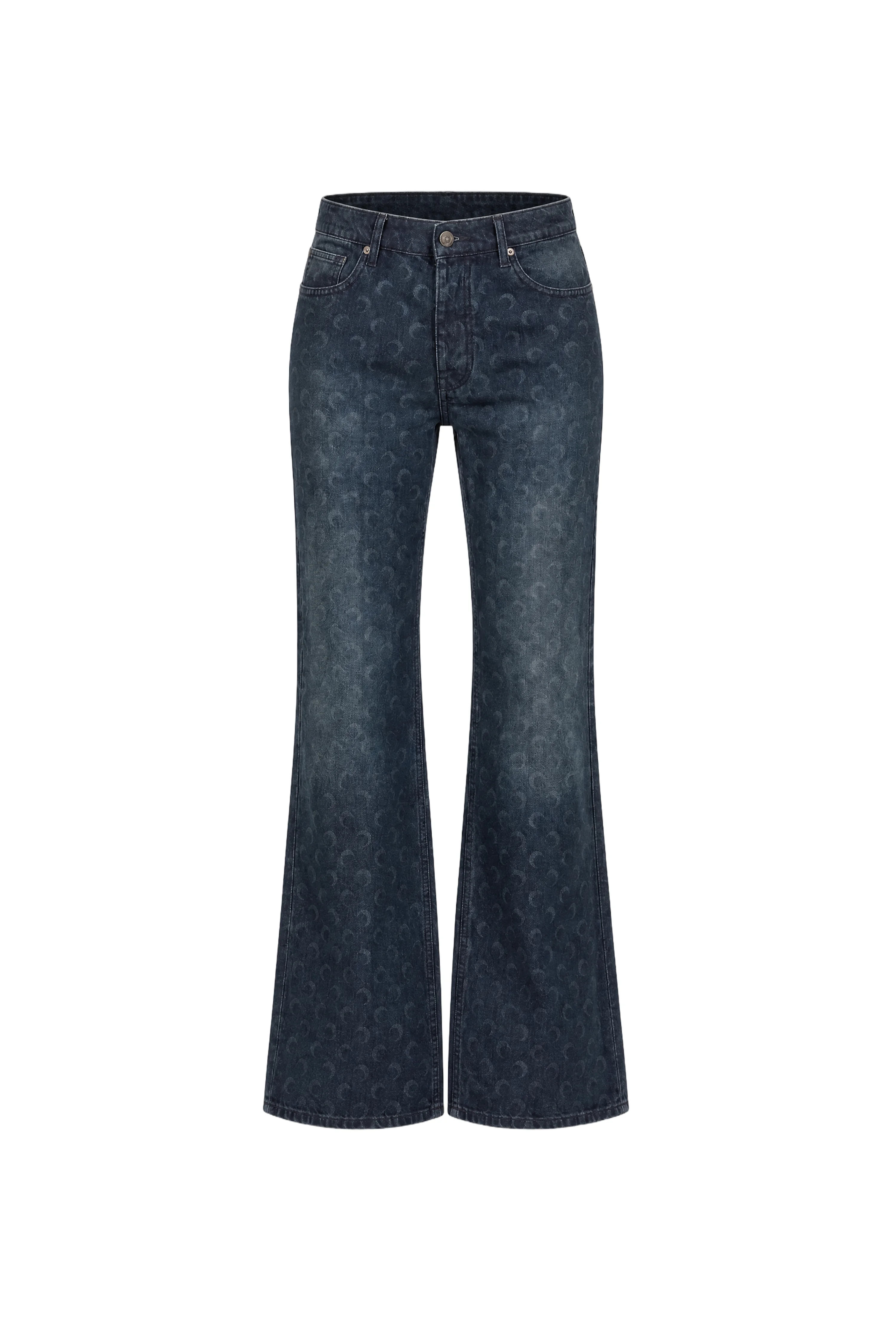 MOON LASER DARK BLUE WASH BOOTCUT JEANS - 1