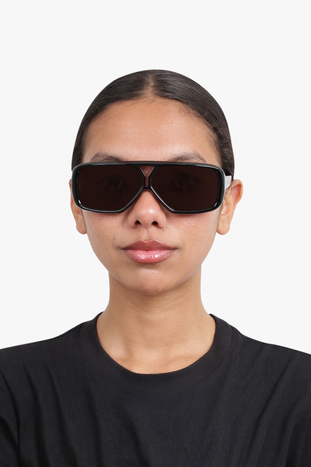 ROUND EDGE AVIATOR SUNGLASSES | BLACK - 4