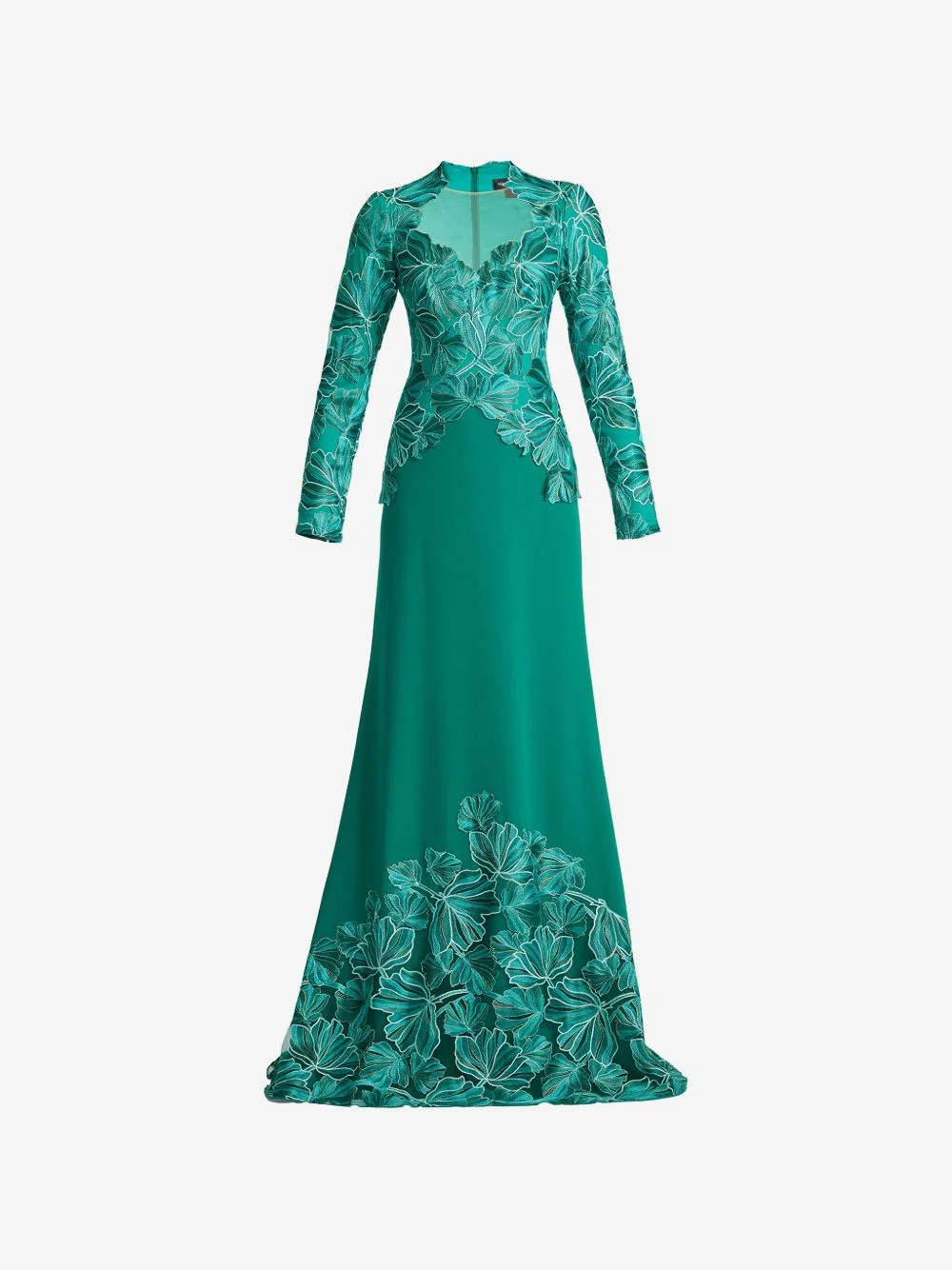 floral long-sleeve maxi dress - 1