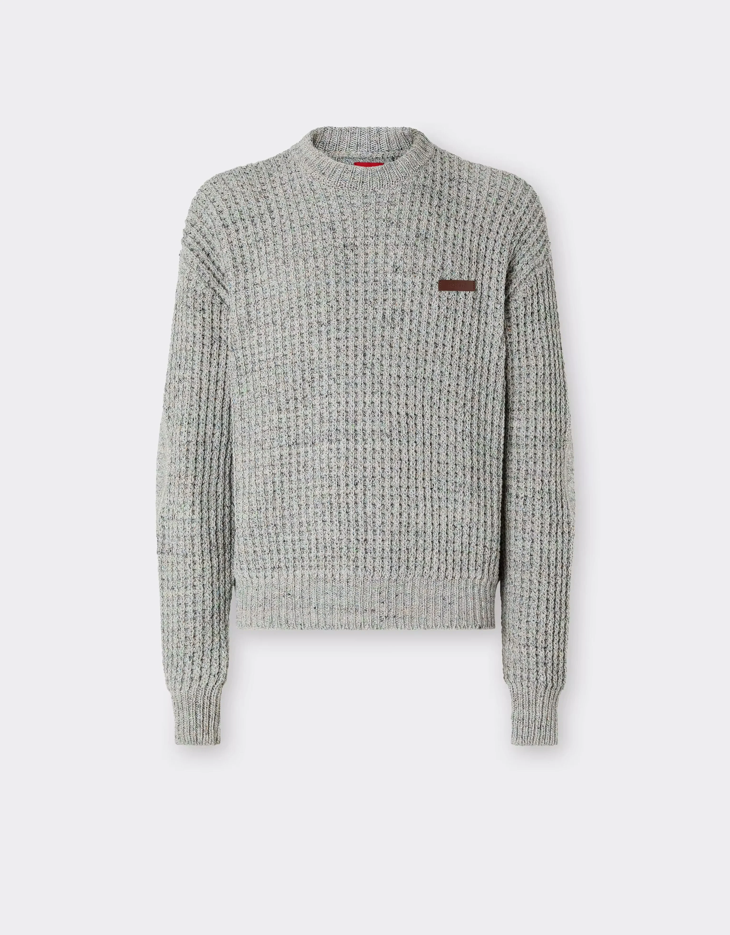 Denim-effect crew-neck jumper - 1