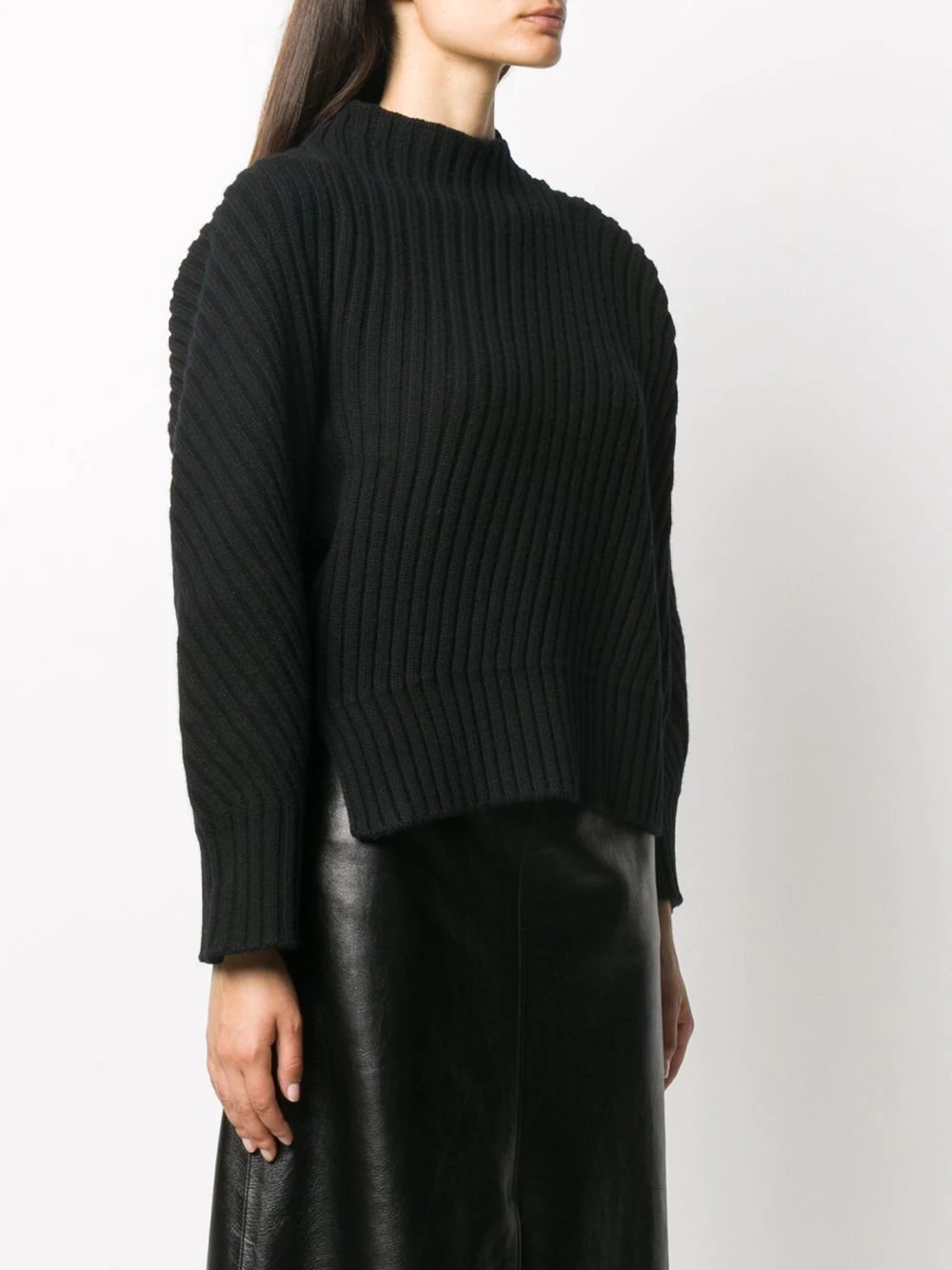 diagonal ribbed jumper - 3