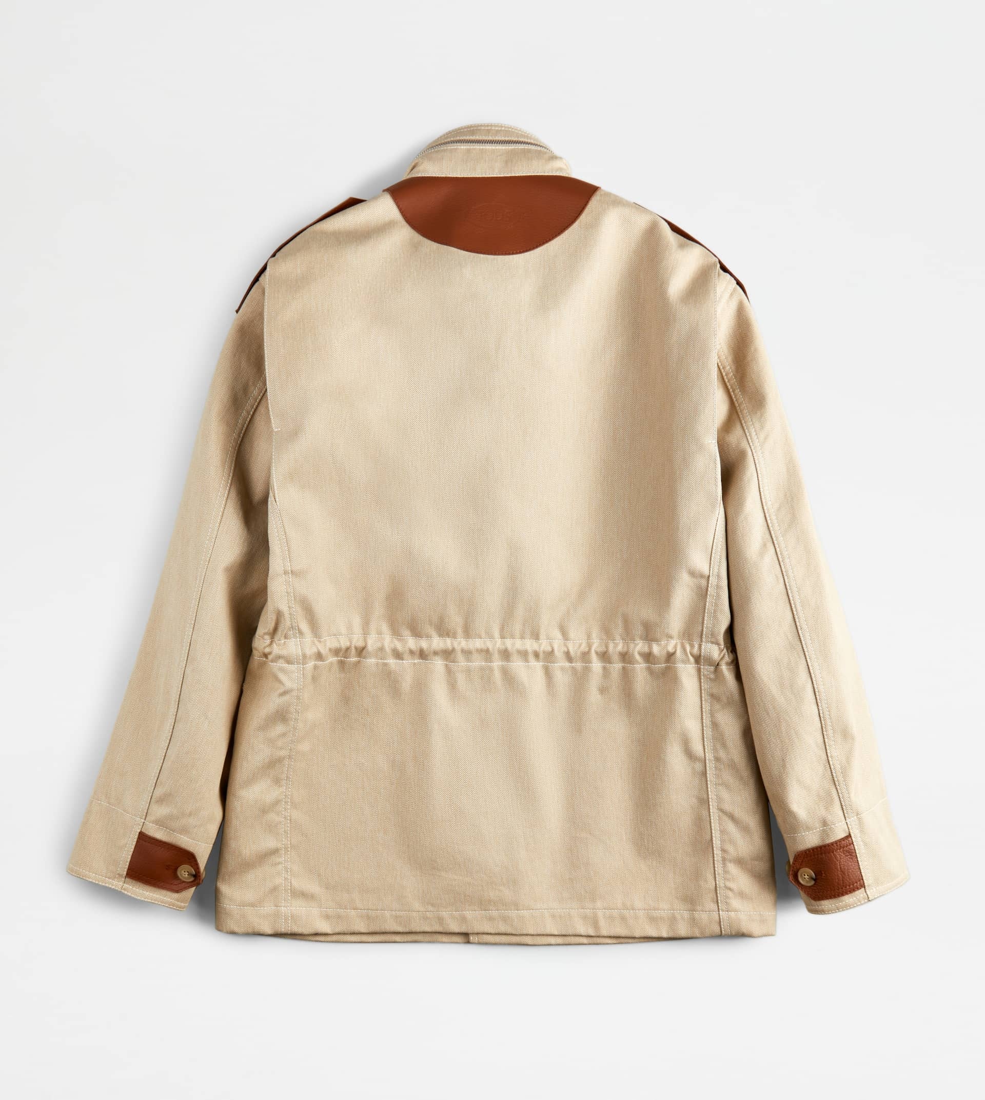 FIELD JACKET WITH LEATHER INSERTS - BEIGE - 7