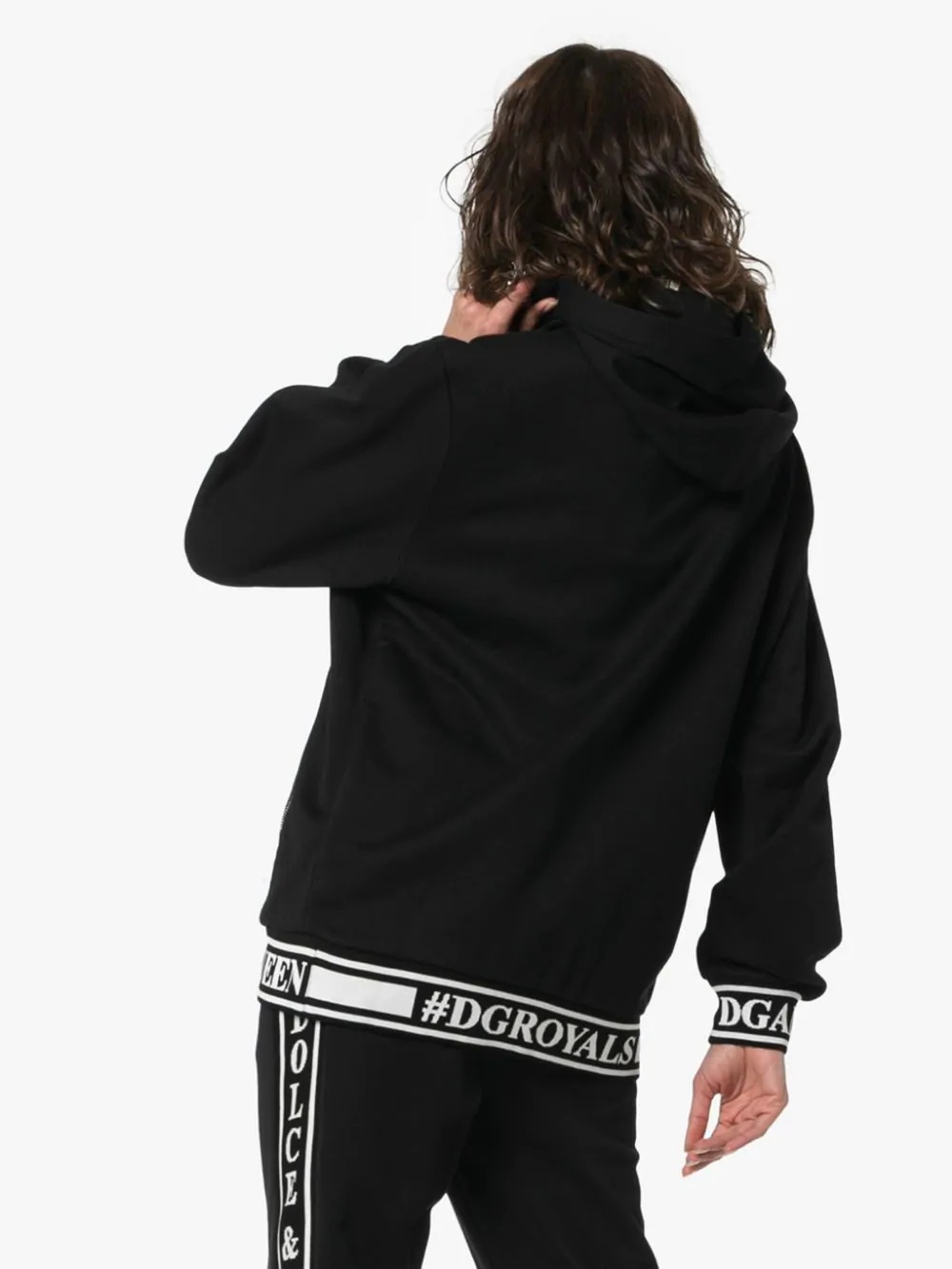 logo print cotton hoodie - 4