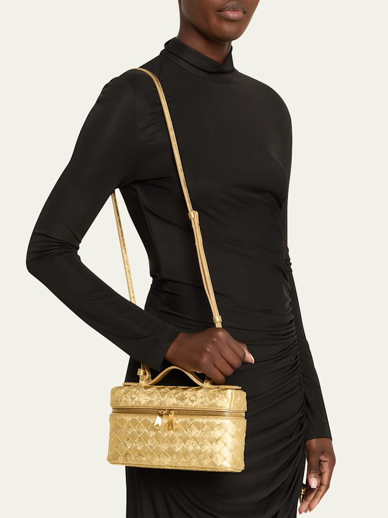 Bottega Veneta Bang Bang Laminated Leather Vanity Crossbody Bag outlook