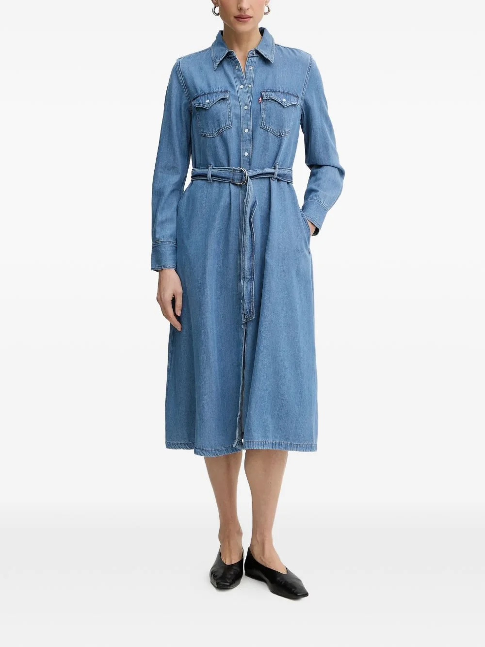 Quincey belted denim dress - 1
