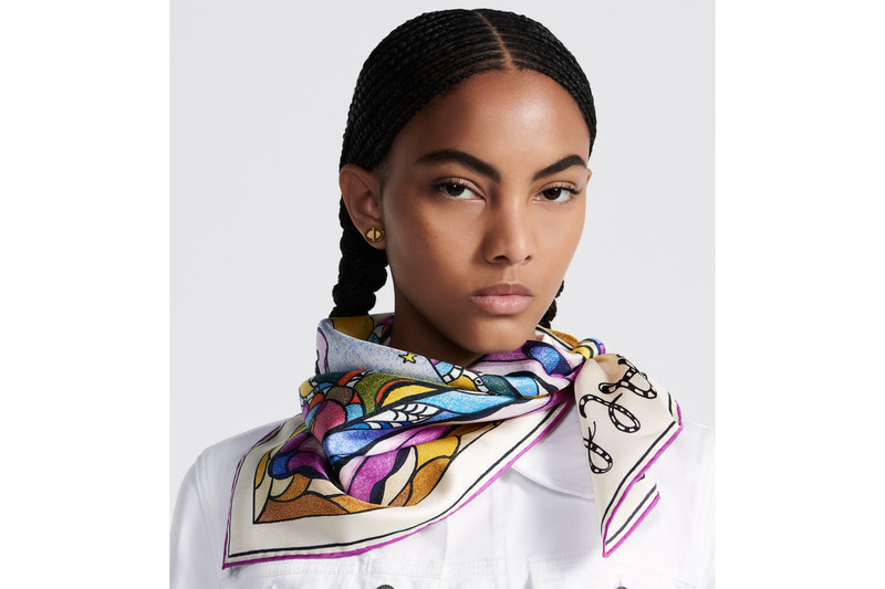 Dior Niki de Saint Phalle Princess %u0026 Dragon 70 Square Scarf outlook