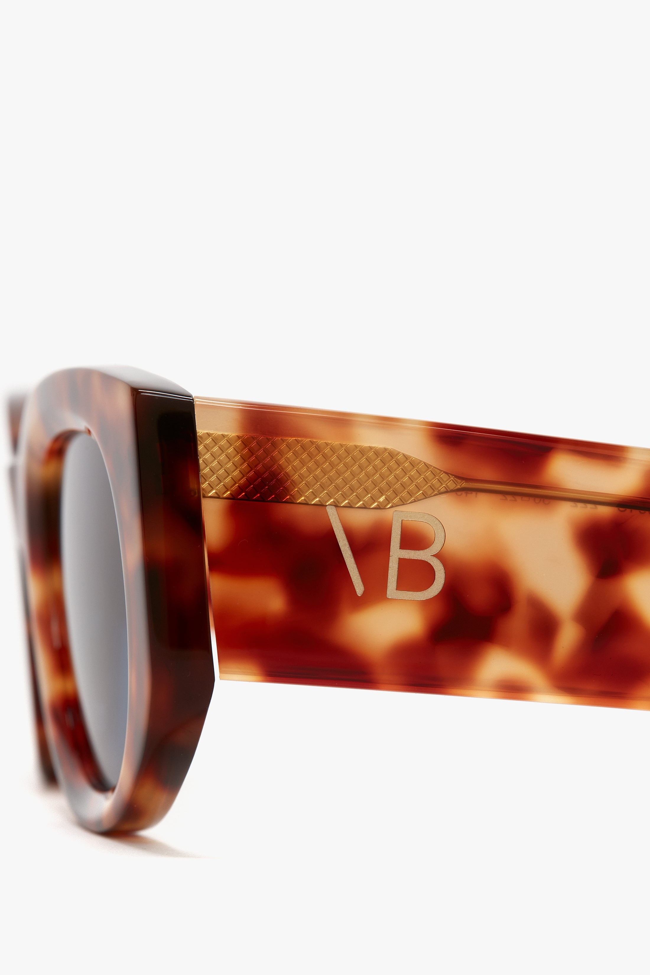 Monogram Detail Sunglasses In Blonde Havana - 3