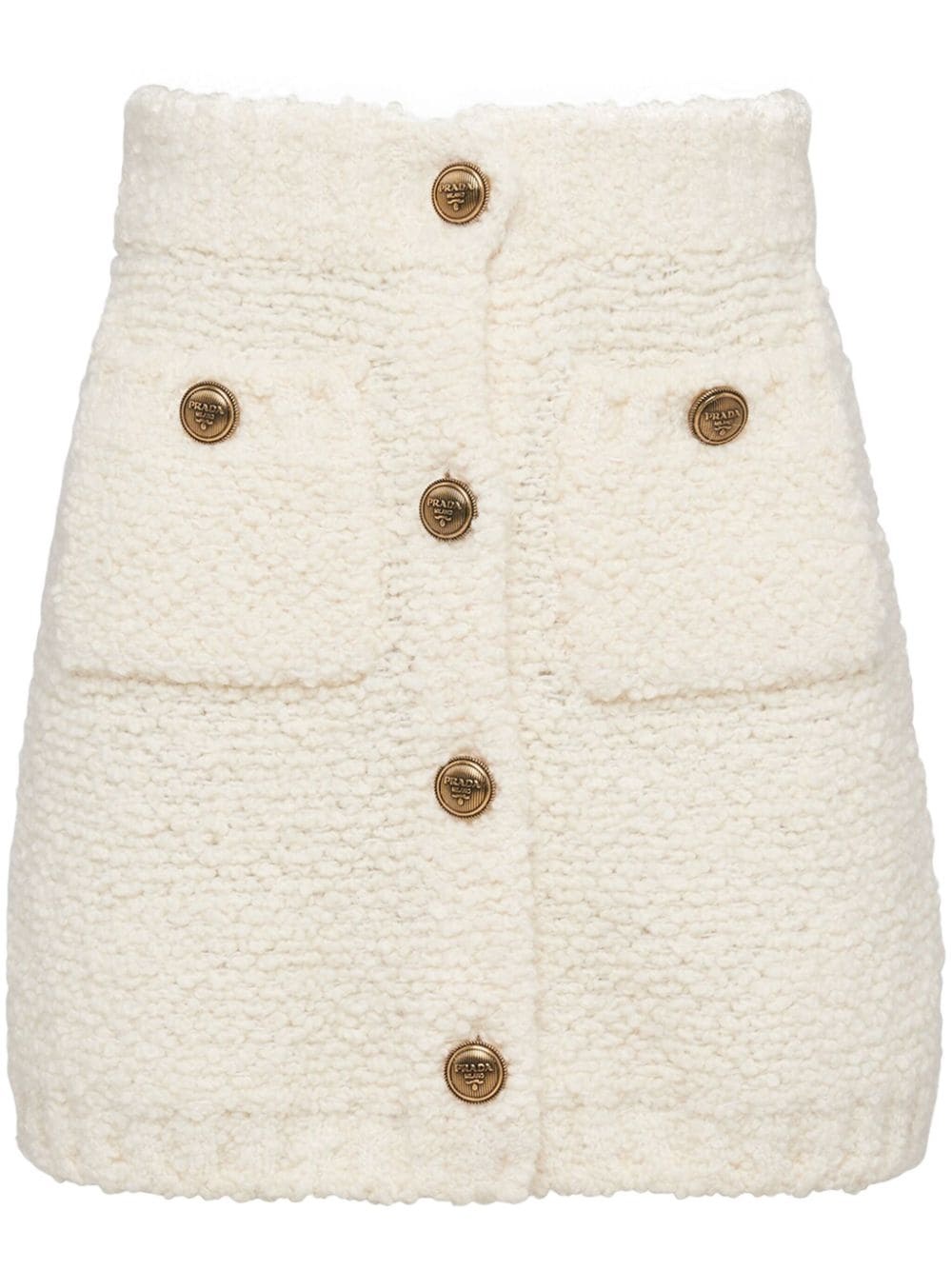 bouclé wool miniskirt - 1