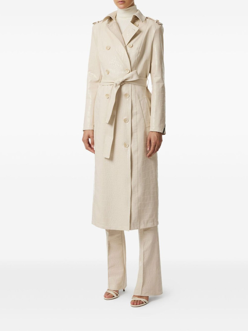 ELISABETTA FRANCHI crocodile-effect trench coat outlook