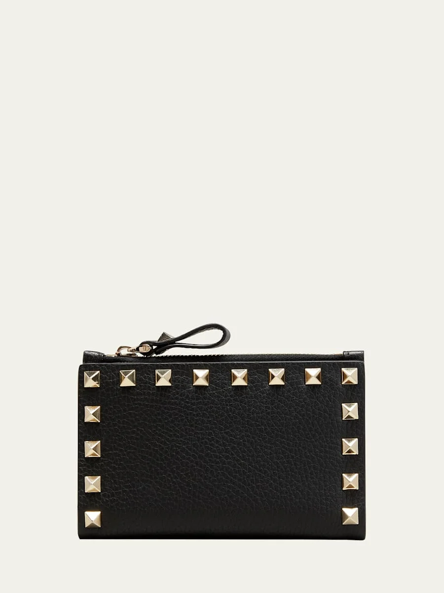 Rockstud Leather Zip Coin Purse/Card Holder - 1