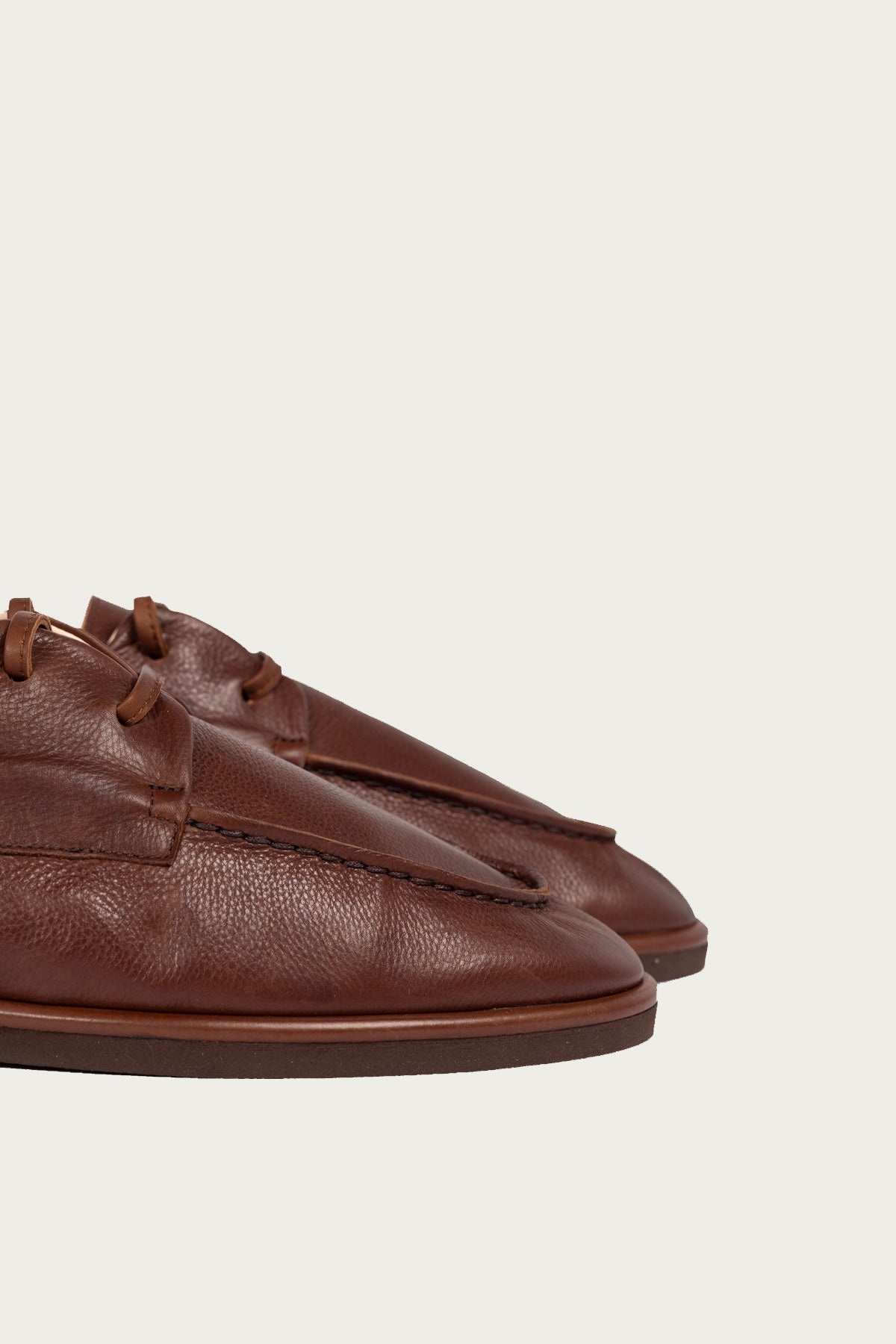 Soft Leather Deck Shoes - Brown - 4