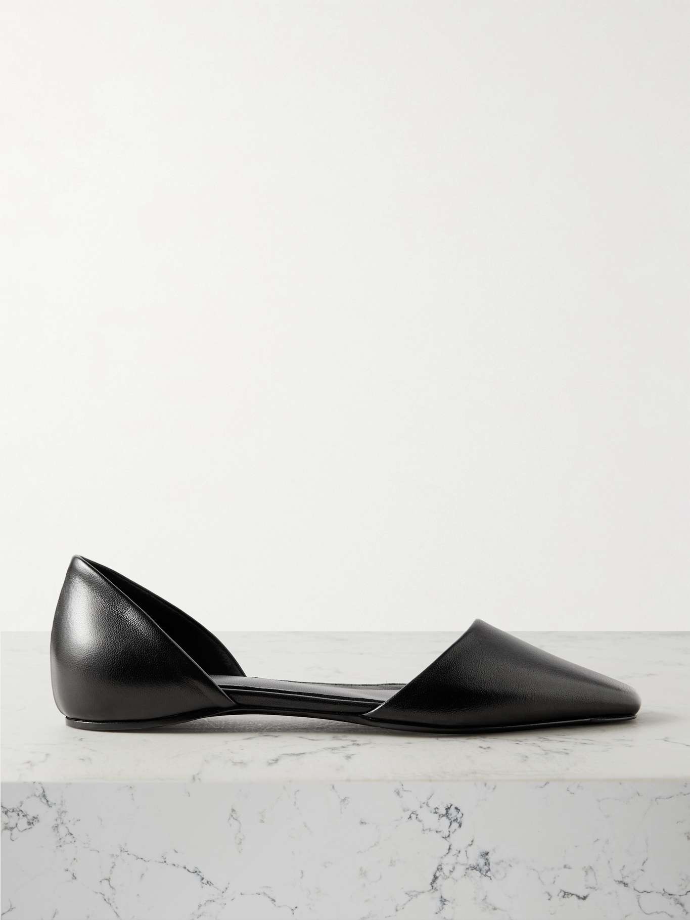 + NET SUSTAIN The Asymmetric d'Orsay leather point-toe flats - 1