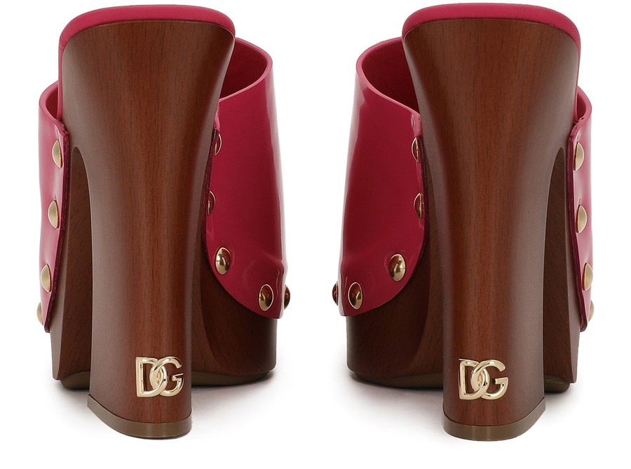 Patent leather wedges with DG logo - 3