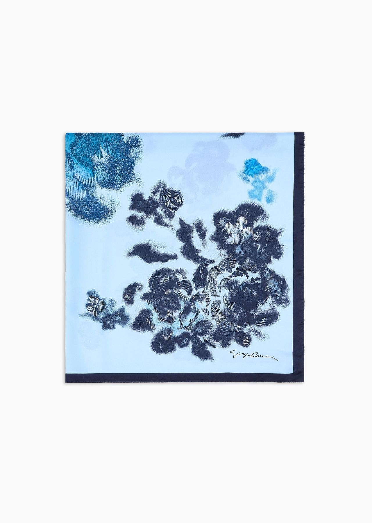 Silk foulard with a floral print - 1