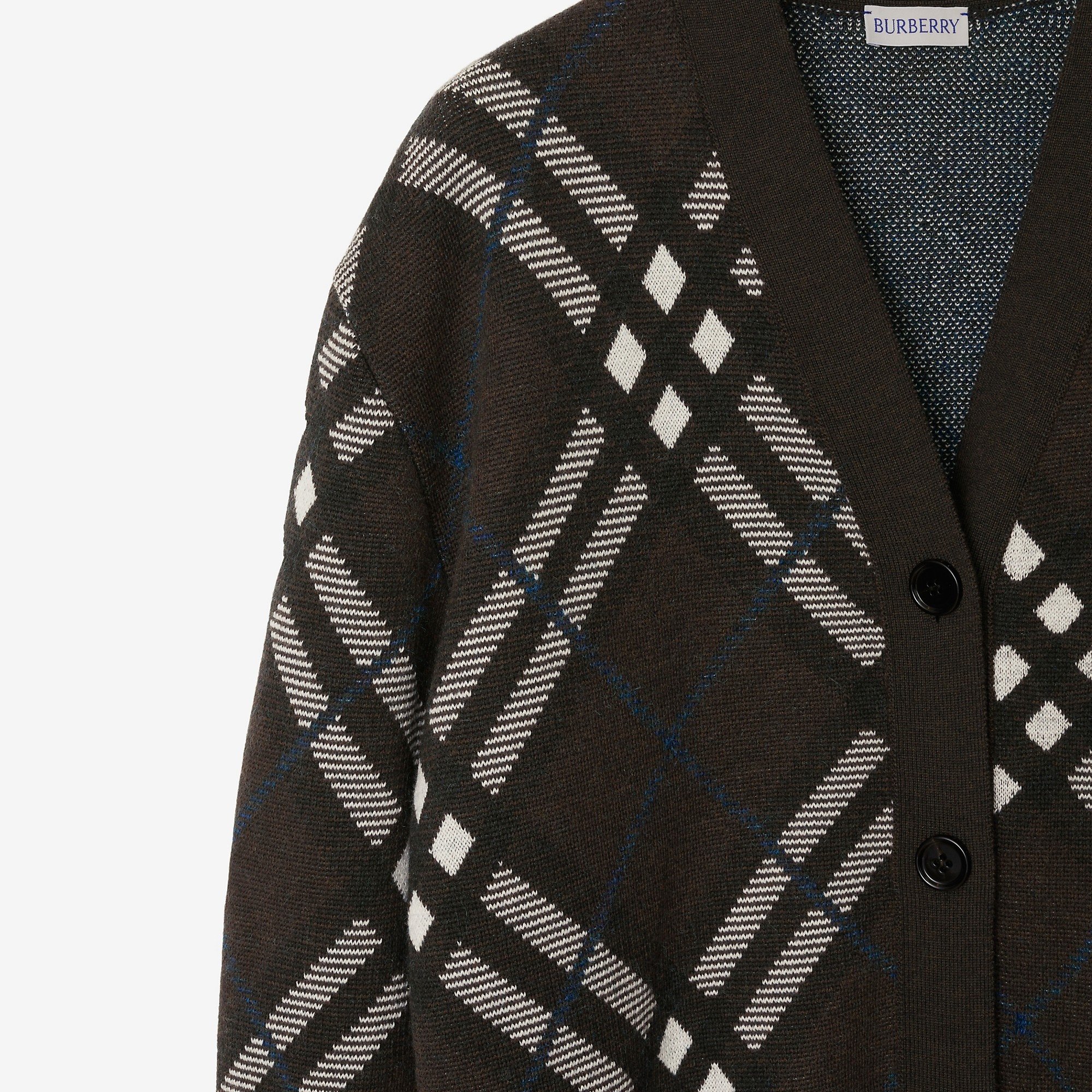 Check Wool Blend Cardigan - 6
