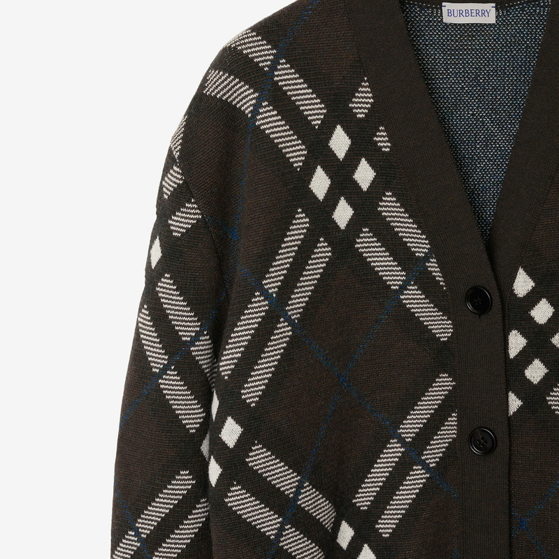 Check Wool Blend Cardigan 6