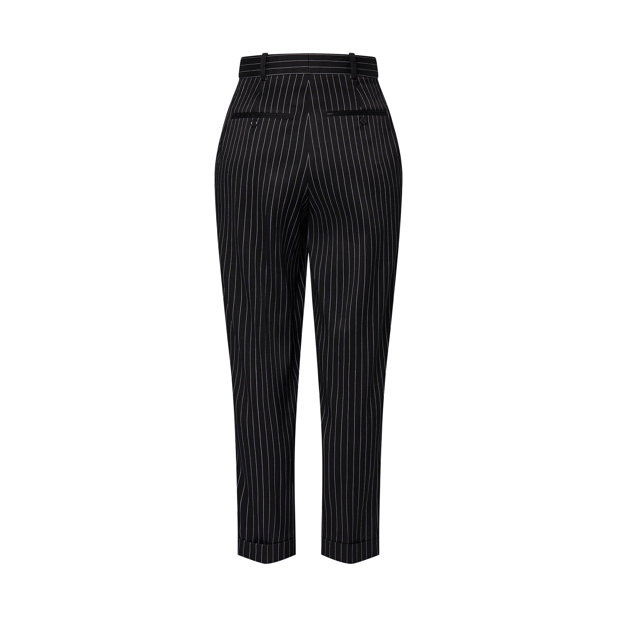 Tailored Pinstripe Carrot Pants - 3