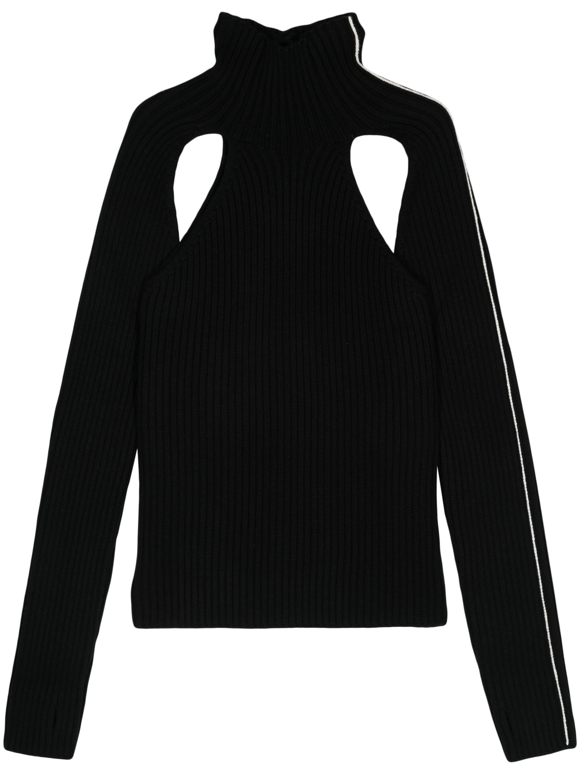 Black Cut-Out Wool Jumper - 1