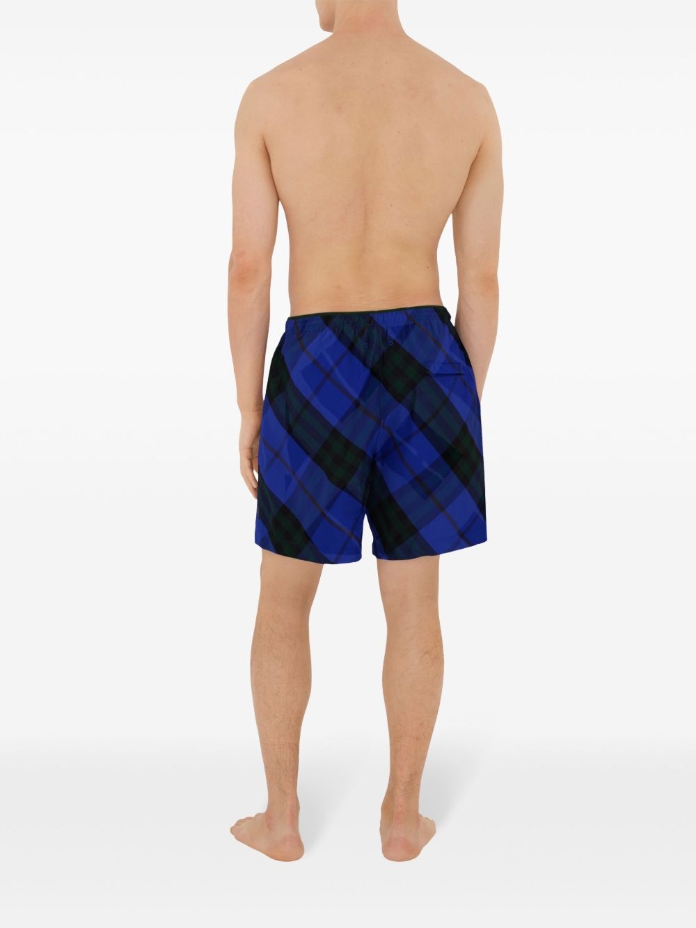 checkered twill swim shorts - 6