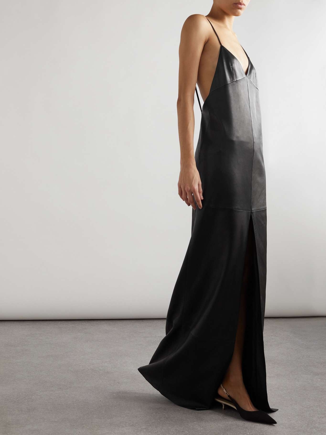 Paneled leather gown - 2