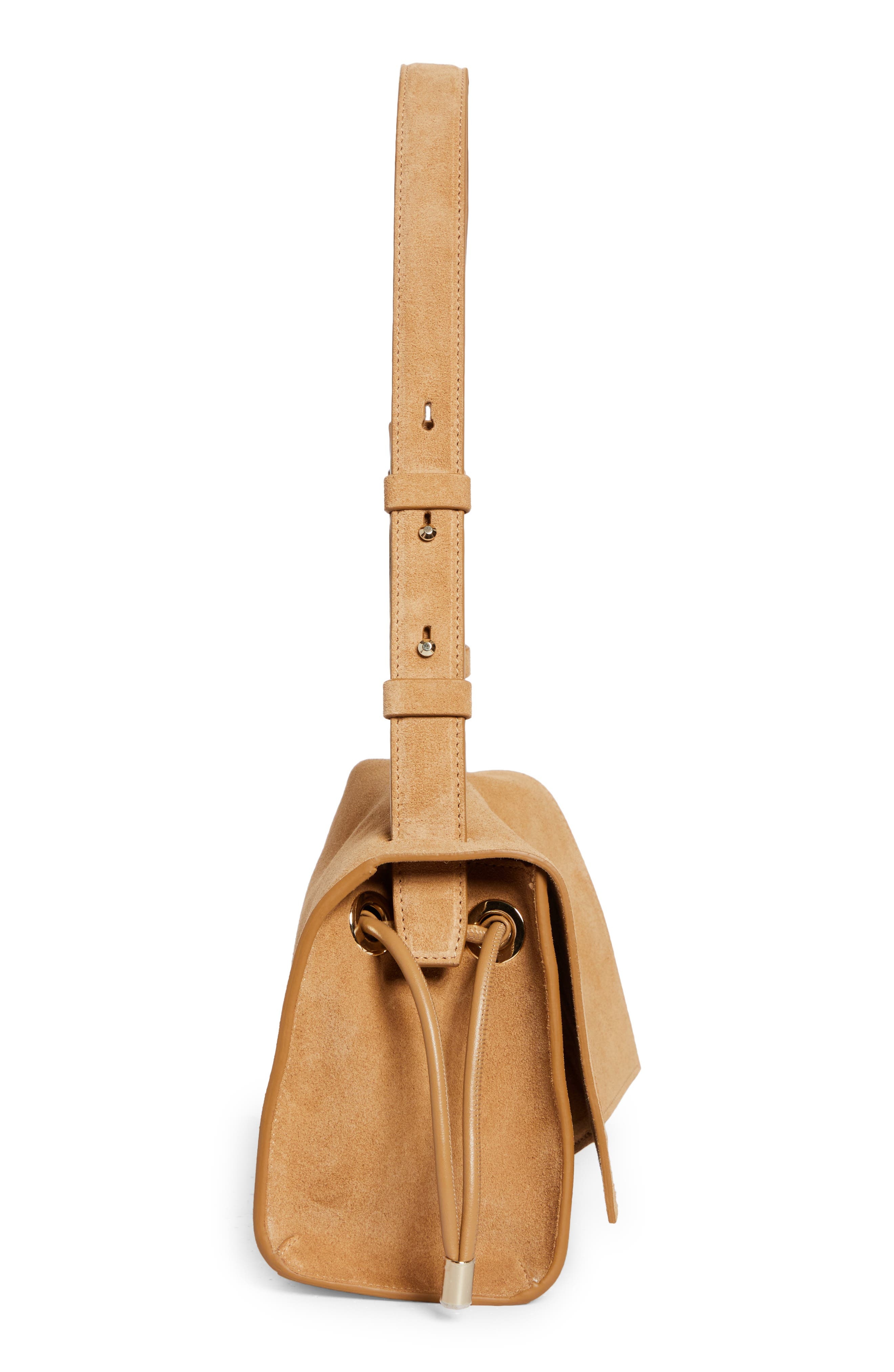Christian Louboutin Small Baggy Suede Shoulder Bag in Lionne at Nordstrom - 6
