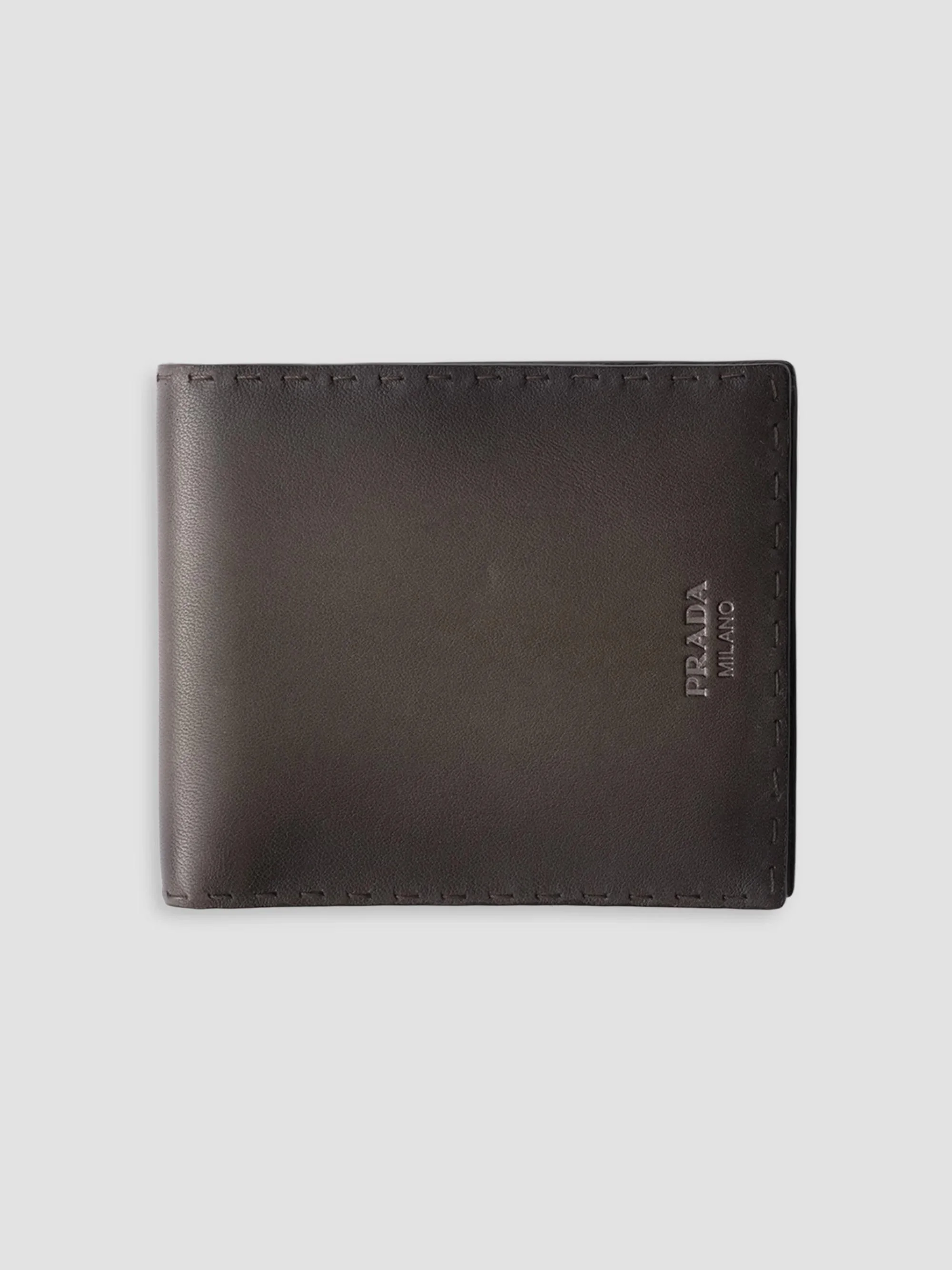 Men's Antiqued Leather Wallet - Brown - 1