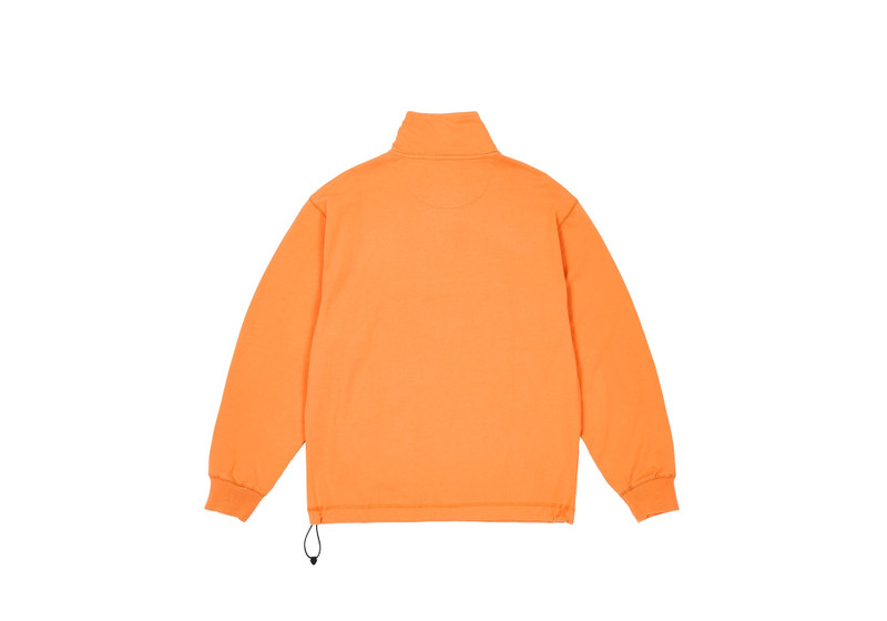 PALACE 1/4 ZIP WASHED FUNNEL TIGER ORANGE outlook