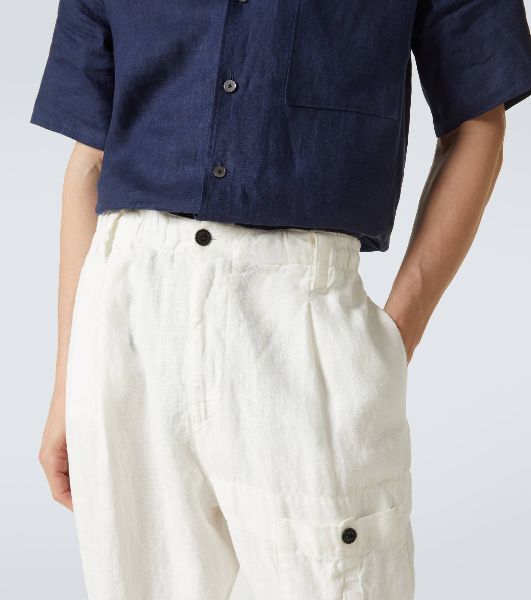 Linen cargo pants - 5